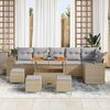 vidaXL Gartensofa-set mit Kissen 10 pcs Beige und Hellgrau Poly-Rattan