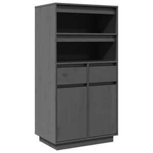 vidaXL Highboard Grau 60x40x116,5 cm Massivholz Kiefer