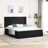vidaXL Ottoman-Bett mit Matratzen Schwarz 180x200 cm Samt