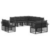 vidaXL Outdoor-Sofagarnitur 11 stk. Schwarz und Dunkelgrau Polyester
