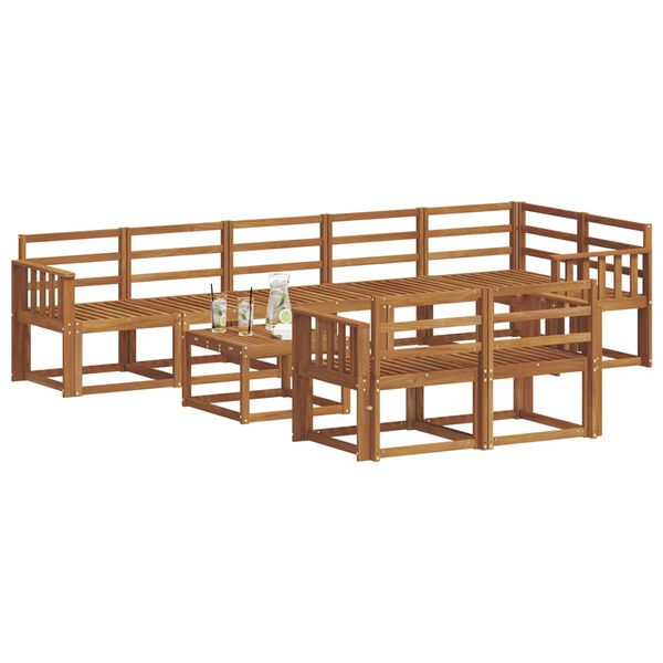 vidaXL Outdoor-Sofagarnitur 9 pcs Natur Massivholz Akazie