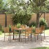 vidaXL Garten Essgruppe 7 pcs Grau und Braun Poly-Rattan