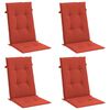 vidaXL Hochlehner-Auflagen 4 Stk. Melange Rot 120x50x4 cm Stoff