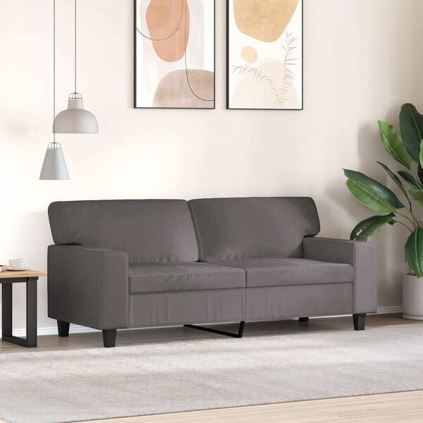 vidaXL 2-Sitzer-Sofa Grau 140 cm Kunstleder