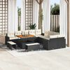 vidaXL Gartensofa-set mit Kissen 17 pcs Schwarz und Creme Poly-Rattan