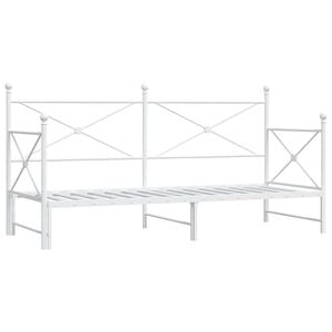 vidaXL Tagesbett Ausziehbar ohne Matratze Wei&szlig; 90x200 cm Stahl