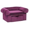 vidaXL Hundesofa mit Schublade Burgunderrot 75x50x38 cm Pl&uuml;sch