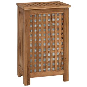vidaXL W&auml;schekorb Natur Massivholz Teak