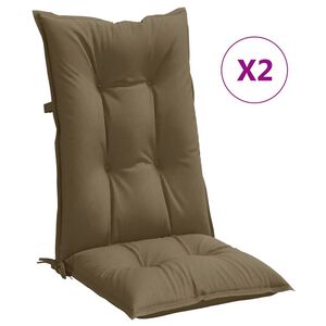 vidaXL Hochlehner-Auflagen 2 Stk. Melange Taupe 120x50x7 cm Stoff