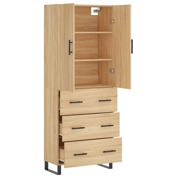 vidaXL Highboard Sonoma-Eiche 69,5x34x180 cm Holzwerkstoff