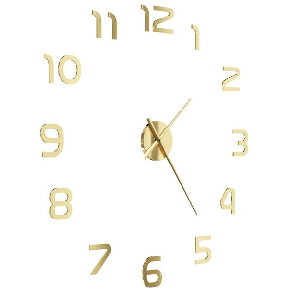 vidaXL 3D-Wanduhr Modernes Design 100 cm XXL Golden