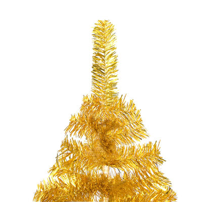 vidaXL Künstlicher Weihnachtsbaum mit LEDs & Kugeln Golden 180cm PET