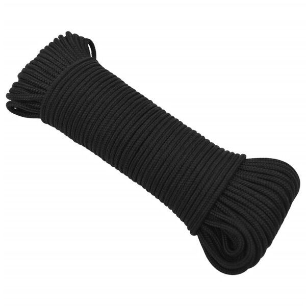 vidaXL Bootsseil Schwarz 5 mm 250 m Polypropylen