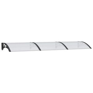 vidaXL T&uuml;rvordach Schwarz und Transparent 300x75 cm Polycarbonat