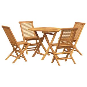vidaXL 5-tlg. Garten-Essgruppe Massivholz Teak