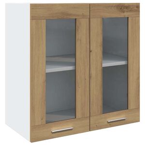 vidaXL K&uuml;chen-Wandschrank Lyon mit Glast&uuml;ren Artisan-Eiche 60x31x60 cm