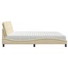 vidaXL Bett mit Matratze Creme 200x200 cm Stoff