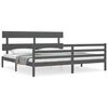 vidaXL Massivholzbett mit Kopfteil Grau 200x200 cm