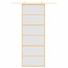 vidaXL Schiebet&uuml;r Golden 76x205 cm Matt ESG-Glas und Aluminium