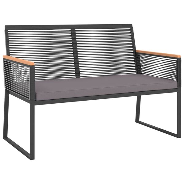 vidaXL 4-tlg. Garten-Lounge-Set mit Kissen Schwarz Stahl