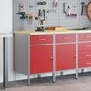 vidaXL Werkbank mit Schubladen 2 pcs Rot und Grau 100 x 55 x 85 cm