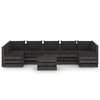 vidaXL 8-tlg. Garten-Lounge-Set mit Kissen Grau Impr&auml;gniertes Holz