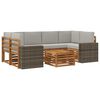 vidaXL Outdoor-Sofagarnitur mit Kissen 7 pcs Nat&uuml;rlich und Hellgrau