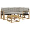 vidaXL Outdoor-Sofagarnitur mit Kissen 5 pcs Wei&szlig; und Hellgrau