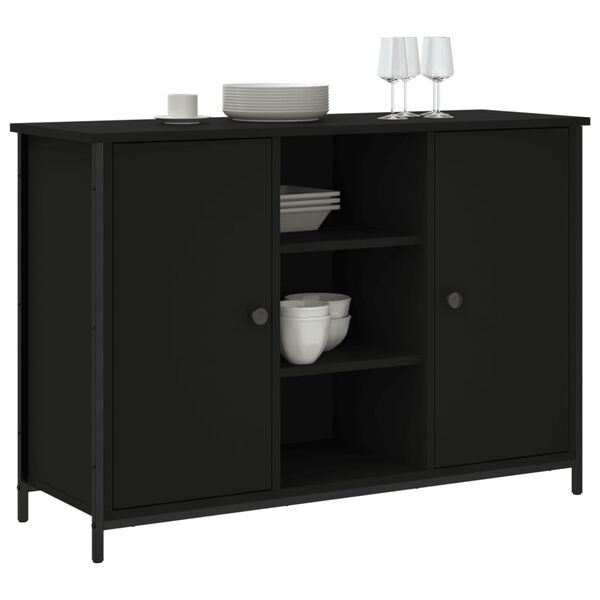 vidaXL Sideboard Schwarz 100x35x70 cm Holzwerkstoff