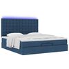 vidaXL Ottoman-Bett mit Matratze & LEDs Blau 160x200 cm Stoff