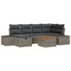 vidaXL Gartensofa-set mit Kissen mit Speicher 7 pcs Grau Poly-Rattan