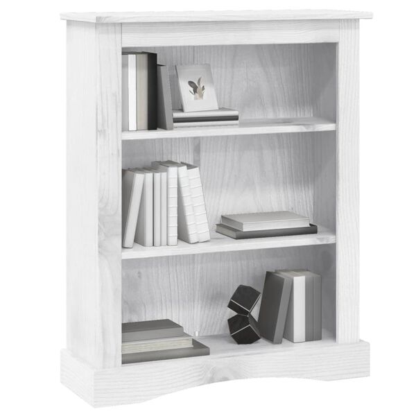 vidaXL Bücherschrank 3 Fächer Mexiko-Stil Kiefernholz Weiß 81x29x100cm