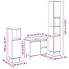 vidaXL Badezimmermöbel-Set 3 pcs Schwarz Eichen-Optik 30 x 30 x 190 cm