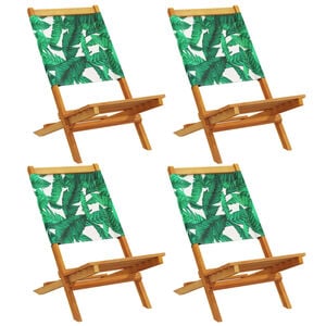 vidaXL Klappst&uuml;hle, 4 St&uuml;ck, gr&uuml;ner Stoff und Massivholz