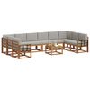 vidaXL Outdoor-Sofagarnitur mit Kissen 11 pcs Nat&uuml;rlich und Hellgrau