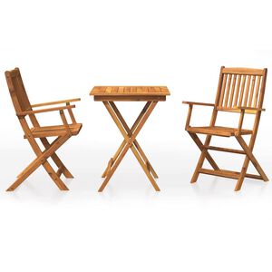 vidaXL 3-tlg. Garten-Essgruppe Klappbar Massivholz Akazie
