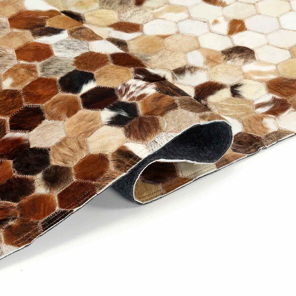 vidaXL Lederteppich mit Kuhhaut-Patchwork Braun 170 x 120 cm Leder