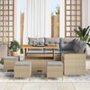 vidaXL Gartensofa-set 9 pcs Beige Poly-Rattan