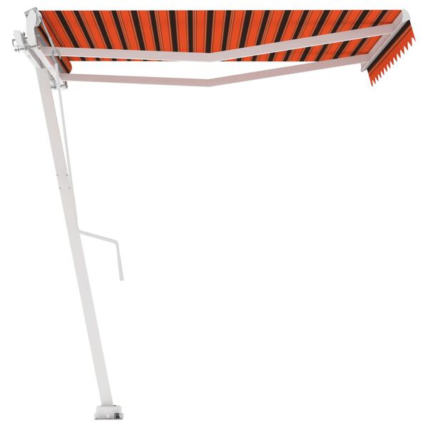 vidaXL Standmarkise Einziehbar Handbetrieben 350x250 cm Orange/Braun
