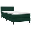 vidaXL Boxspringbett mit Matratze Dunkelgr&uuml;n 90x220 cm Samt