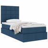 vidaXL Aufbewahrungsbett mit Matratze Blau 90 x 190 cm Polyester