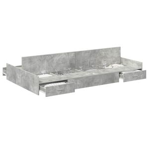 vidaXL Aufbewahrungsbettgestell Beton Grau 120 x 200 cm Holzwerkstoff