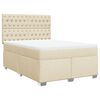 vidaXL Boxspringbett mit Matratze Creme 160x200 cm Stoff