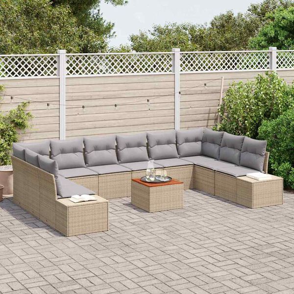 vidaXL Garten-Sofa-Set 11 pcs Beige und Hellgrau