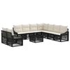 vidaXL Gartensofa-set 10 stk. Schwarz Poly-Rattan