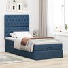 vidaXL Ottoman-Bett mit Matratze Blau 90x200 cm Stoff