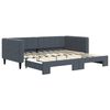 vidaXL Tagesbett Ausziehbar Dunkelgrau 90x190 cm Samt