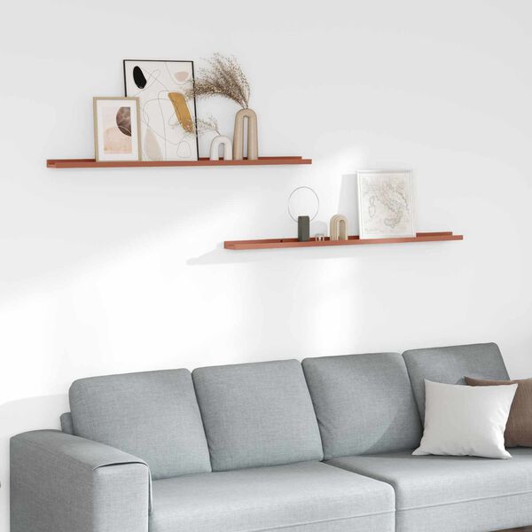 vidaXL Wandregal mit Regal 2 pcs Rot 115 x 9 x 3 cm Holzwerkstoff