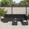 vidaXL Garten-Sofa-Set mit Kissen 8 pcs Schwarz Poly-Rattan