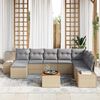vidaXL Garten-Sofa-Set mit Kissen 9 pcs Beige Poly Rattan